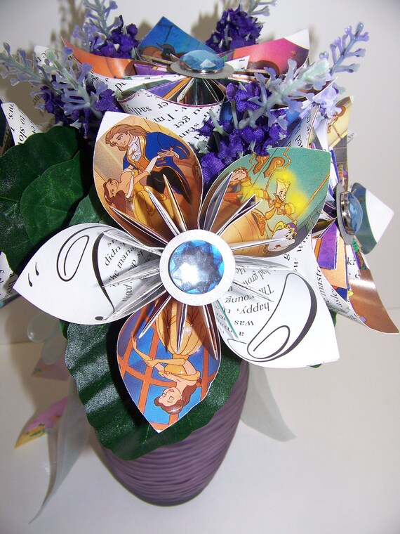 Disney Beauty and the Beast Paper Kusudama Flower Arrangement