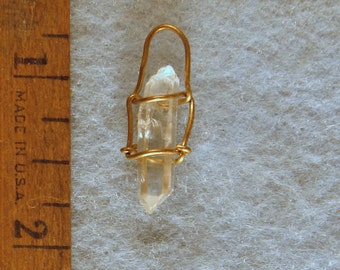Mini Clear Arkansas Crystal Wire Wrapped Pendant