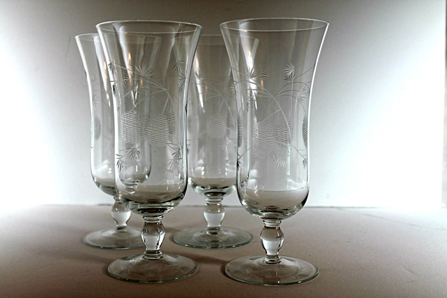 vintage crystal parfait glasses