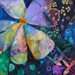 Abstract Art Painting on Canvas Colorful Modern Art "Moon Flower"