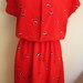 Vintage Red Print Dress
