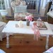 Vintage white coffee table shabby chic cottage chic chippy painted distressed