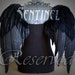 RESERVED - Sentinel - Handmade Black Angel Costume Wings - 24"H x 30"W