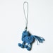 Tiny Ultramarine Very Happy Horse Cell Phone Charm in Crochet