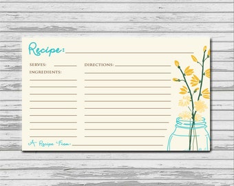 3x5 printable free cards cards â€“ 3x5 Etsy recipe