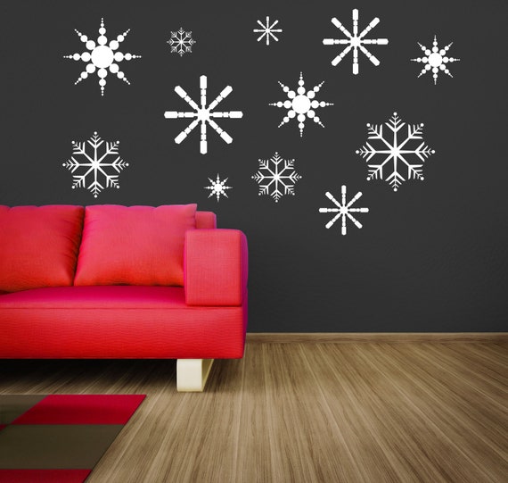 12 Christmas Wonderland Snowflakes..Vinyl Wall