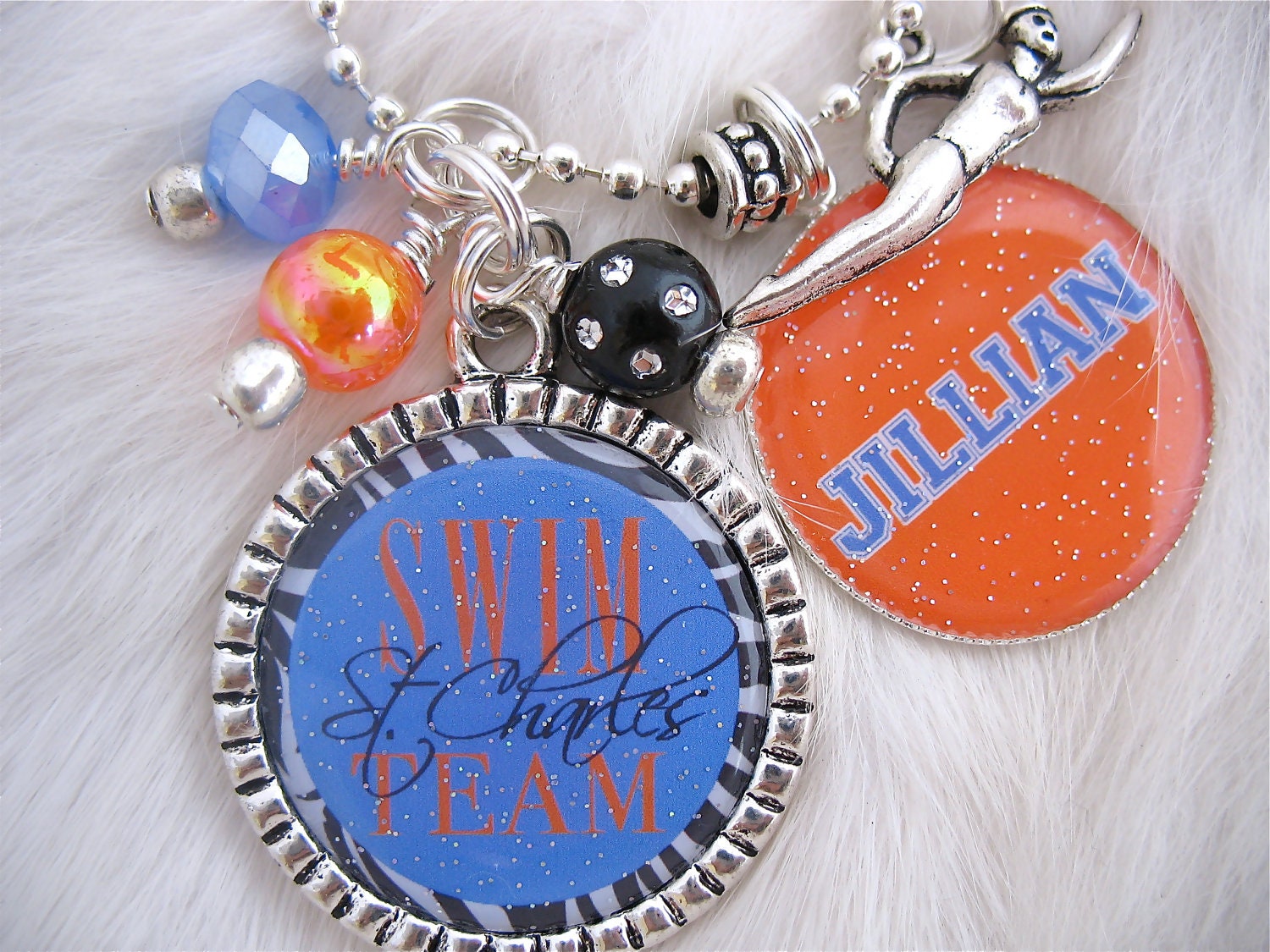 Personalized Swim Team Necklace Swim Mom Coach TEACHER GIFT