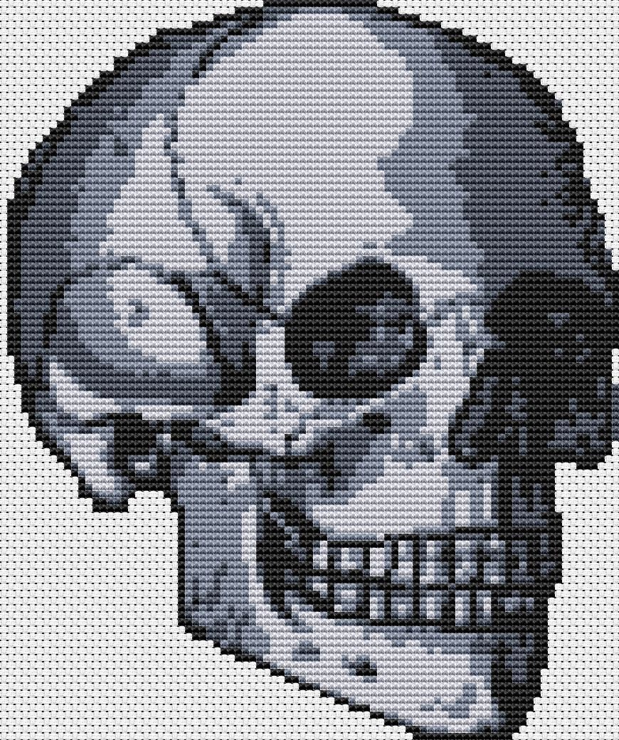 Skull Cross Stitch 'Happy skull' cross stitch kit