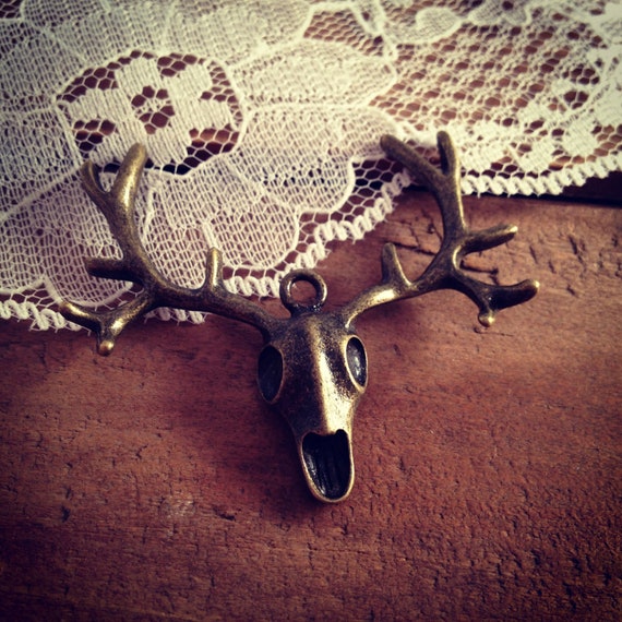 Antler Charms Antique Bronze Deer Antler by ingredientsforlovely