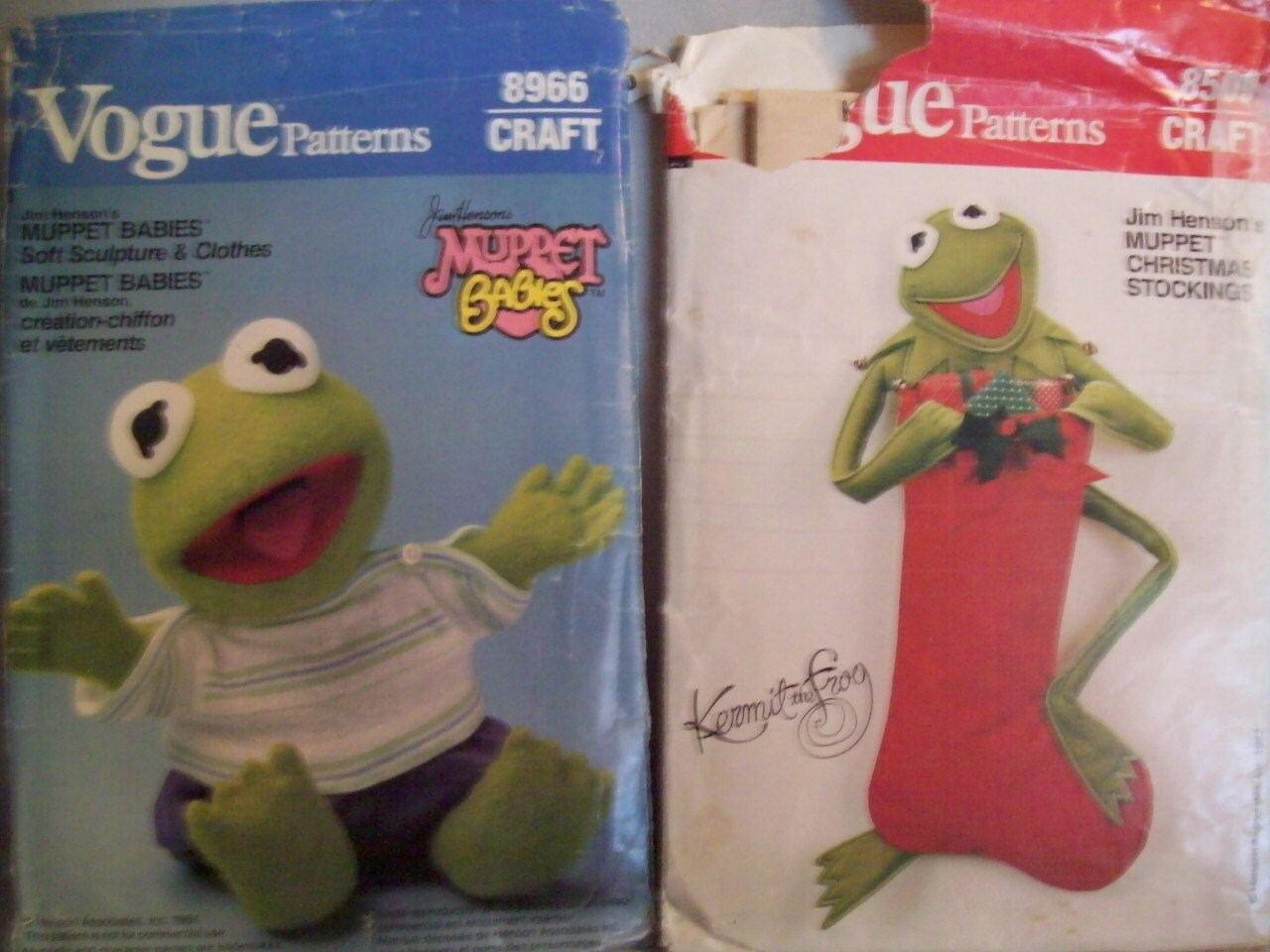2 Vogue Sewing Patterns Muppets Kermit the Frog Stuffed Toy