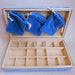 RESERVED Box Travel Case Blue Velvet BagsRESERVED