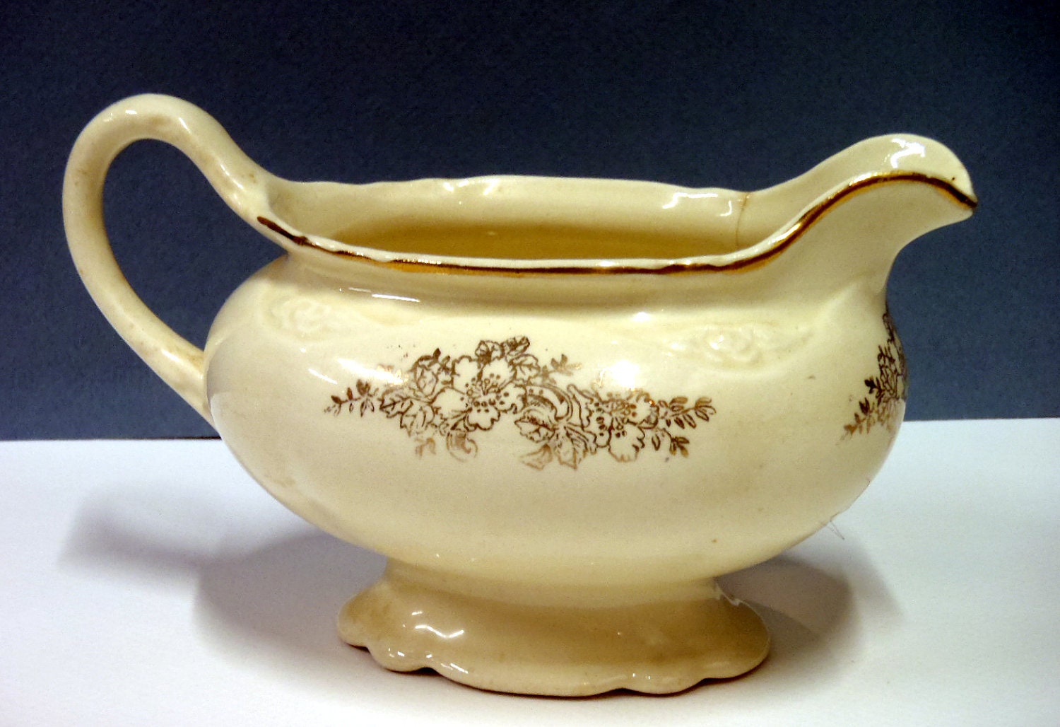 Homer Laughlin Virginia Rose Creamer White by RabbitsInTheAttic