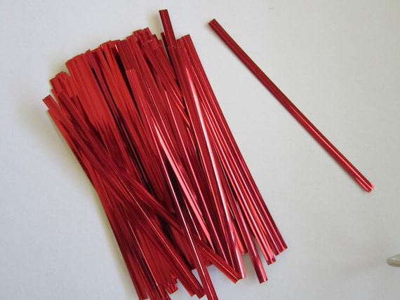 Red Metallic Twist Ties ~ Candy Ties ~ Bag Ties ~ Favor Ties ~ 50 by DK ...