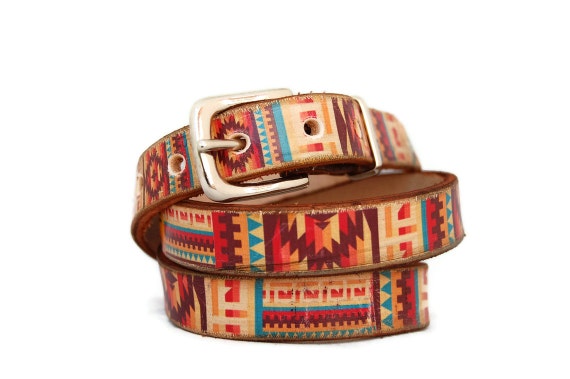 Women's Skinny belt Native american vintage style belt
