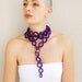 Purple scarf cashmere crochet fall fashion handmade by Aliquid