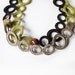 Fiber necklace / Cotton ceramic beads / Statement necklace / Textile crochet necklace / Green spring fashion / Handmade cotton necklace