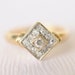 1970s vintage / Diamond 9k solid gold ring // GEOMETRICAL