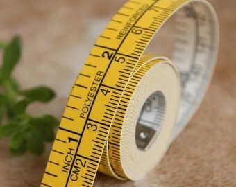 1 Pcs Measuring Tape,Soft Ruler,Flexible Rule,Soft Feet,Double Side,Imported From Germany,Yellow,White,Sewing,Tool,Craft(T17)