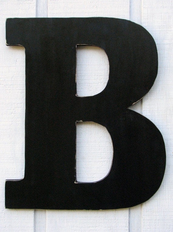 24 Inch Extra Large Wooden Letter B Distressed In