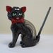 1950s Black Cat Letter Pen Holder Windsor Japan Hand Painted Redware Pottery