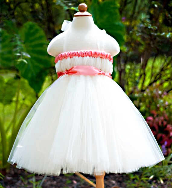 Items similar to Flower Girl Tutu Dress Empire Waist Babydoll Style ...