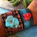 Reserved for Maria / large leather band with turquoise dyed howlite.