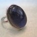 Vintage Mood Ring Glass Silver Tone Band Adjustable 90s Rave Club Kid Oval