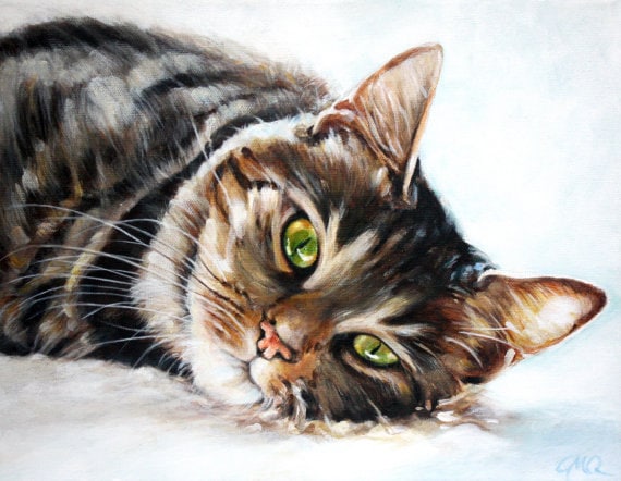 Download Items similar to Custom Pet Portrait, Pet Oil Painting ...
