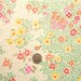 pink floral border print vintage cotton blend fabric -- 61 wide by 3 yards plus