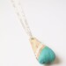 Turquoise Driftwood Necklace - White and Aqua Stripe