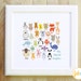 The Alphabet Kingdom woodland nautical and mystical animals and creatures colorful large 12x12 art print for children nursery and baby gift