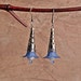 Blue Flower Gunmetal Cone Earrings with Blue Amazonite, Blue Swarovski