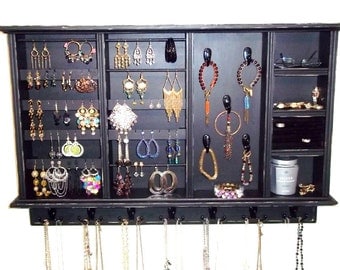 Wall Jewelry Organizer , Jewelry Storage and Organization , Jewelry Display, Large Jewelry Organizer