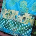 14" x 14" Pillow Cover Tropical Pineapple Leaves Polka Dots Aquamarine Water Fine Batik Cottons