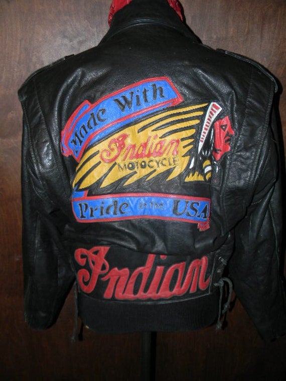 Vintage Indian Motorcycle Leather Jacket by homeclothinggallery