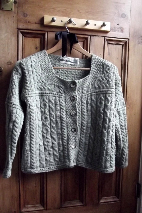 womens clothing merino sweater irish cardigan by DollyTopsyVintage