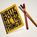 Handmade notebook Yellow "All the things"Journal. Sketchbook. Notepad. writing. Geek