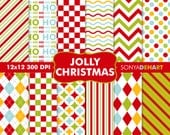 50% OFF SALE Digital Papers Jolly Christmas Instant Download Il_170x135