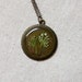 pressed flower necklace resin queen annes lace circle filigree edge in bronze real natural nature white wildflower botanical