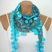 Bright Blue Scarf Flowered Yemeni Cotton Scarf Spring Summer Fashion Red Pink Green Yellow White