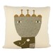 Decorative Pillow -Flower Queen - soft knitted pillow - cream,green, 18x18, includes insert