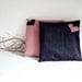 Pillow covers jeans and vichy tissue - OOAK - gingham - heart decoration