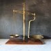 Vintage Brass Scale with Wood Base