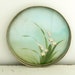 Vintage Vanity Tray Glass Painted Floral Design Dusk Blue