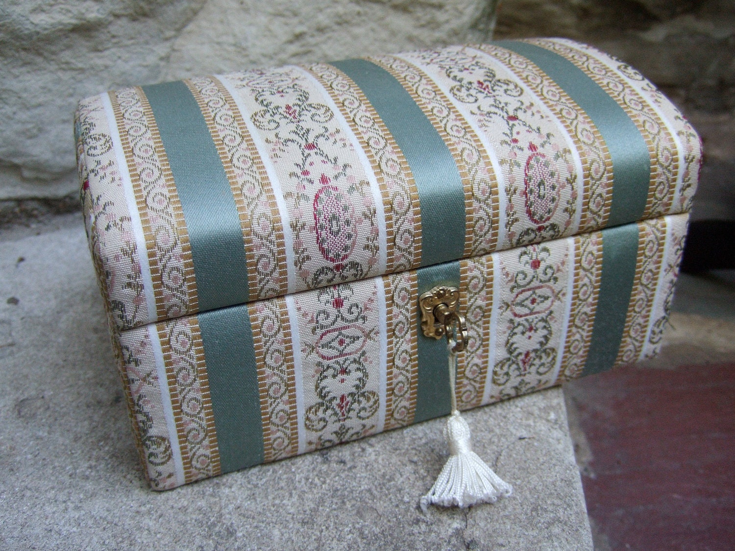 SAKS FIFTH AVENUE Tapestry Jewelry Box Made in Italy