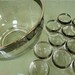 RESERVED FOR AFLINT / Vintage 12 Mini Roly Poly Glasses and Silver Rimmed Punch Bowl // Mid Century Bar Cocktail Party 60s 50s