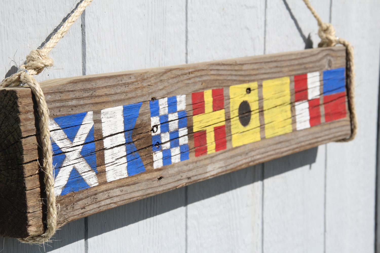 Custom Nautical Flag Sign Name With 4 Letters By DocksideCottage