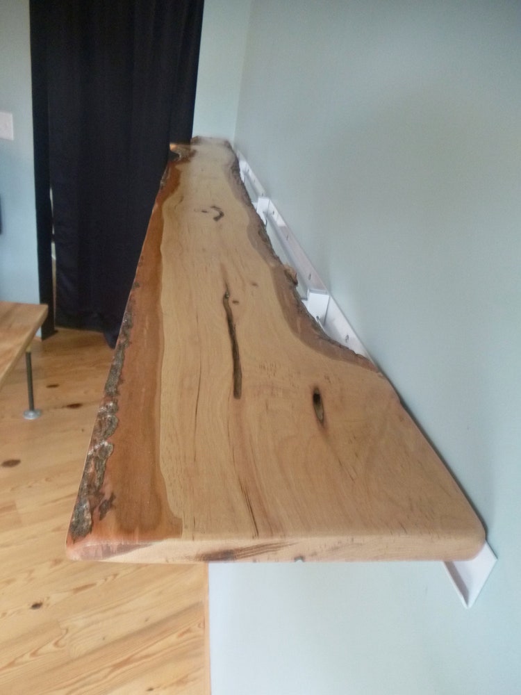 Live Edge Solid Hickory Hardwood Slab Long by HurricaneMilling