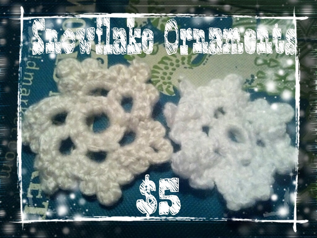 Crocheted Snowflake Christmas Ornament, Pin/Broach, Hair Tie,or Bracelet