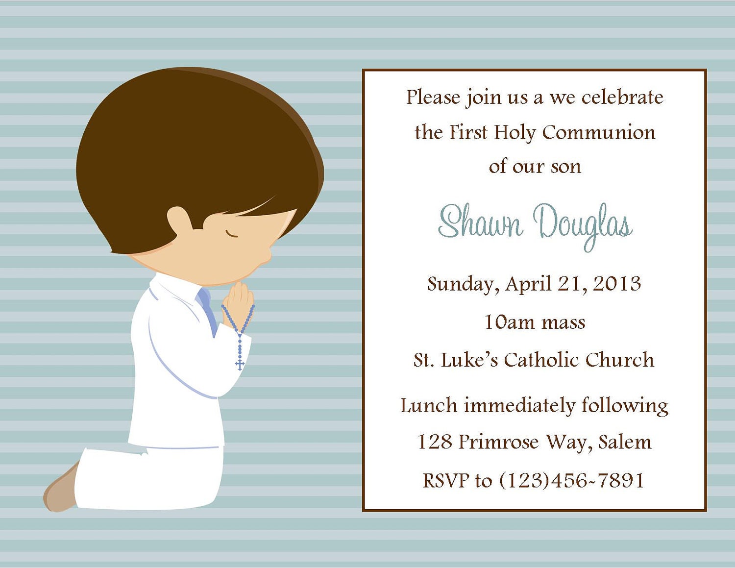 First Communion Invitations Boy 5